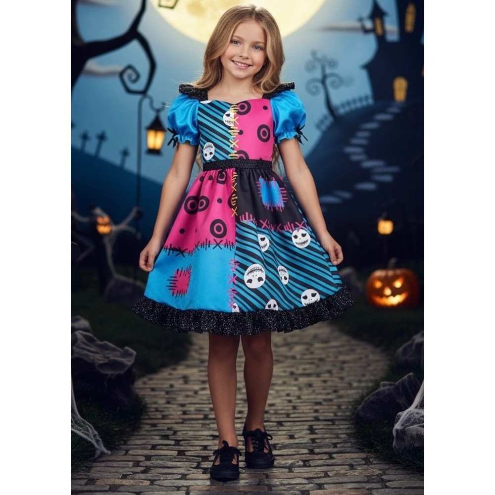 NEW Nightmare Before Christmas Girls Size 10 Sally Costume Dress‎ Halloween